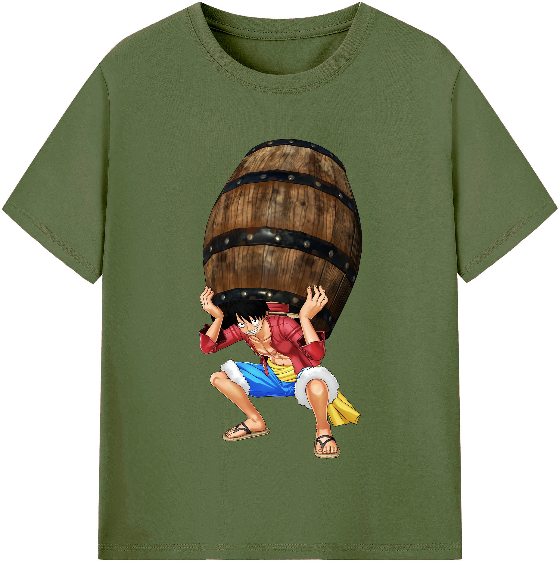 ワンピース モンキー・D・ルフィ ONE PIECE Monkey D. Luffy 綿100％半袖Tシャツ（フロントプリント）